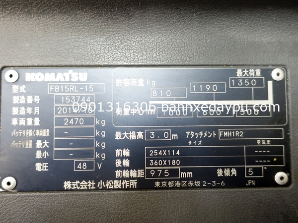 xe nâng komatsu FB15RL-15 xe nâng komatsu FB15RL-15