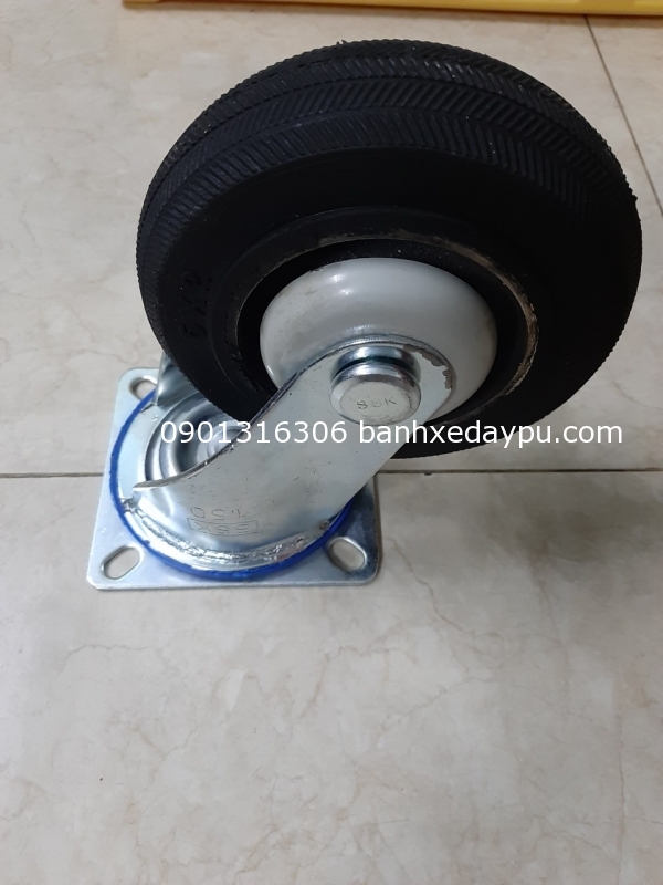 Bánh xe đẩy Cao Su 75x25mm 3in càng thép