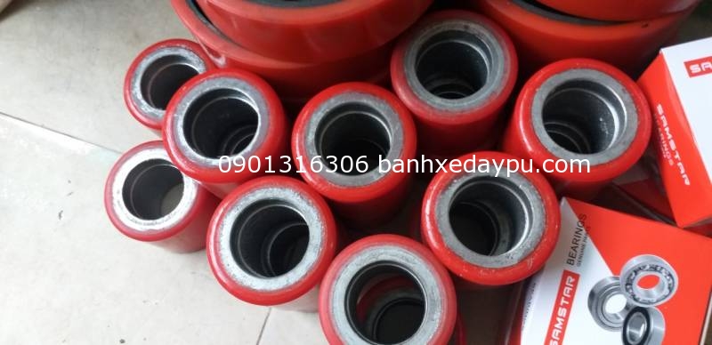 Bánh xe Nâng Tay 60x51 PU Gang Bạc Đạn 6003RS